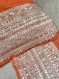 Embellished sequins Orange lace