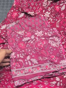 Maroon floral printed Anarkali dress 7XL size