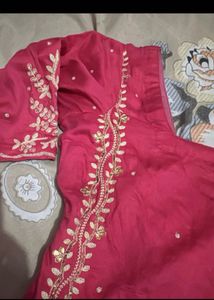 Embroidered Pink Silk suit
