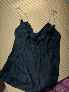 Satin Cami Top with Chain Straps