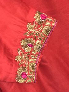 Red Embroidered Kurta
