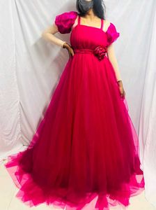 Elegant Pink Tulle Gown
