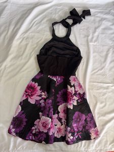 Flirty Floral Halter Dress