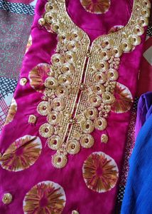 havy suit Exquisite Pink Kurta with Gold