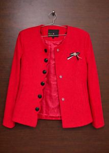 Red Buttoned Coat