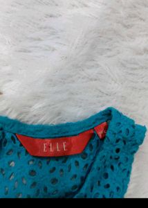 Teal Eyelet Sleeveless Top
