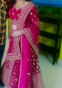 Beautiful bridal Rani pink lehenga