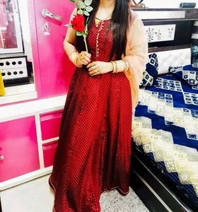 anarkali kurta set with cancan