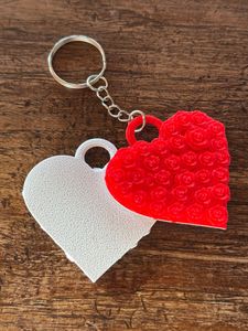 Heart Shaped Rose Keychain