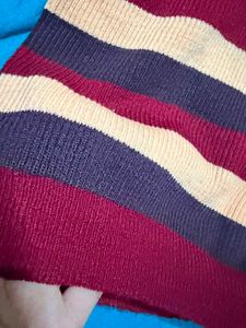 Men's Striped V-Neck Sweater
