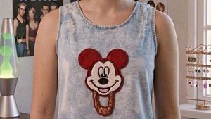 Mickey mouse denim top.