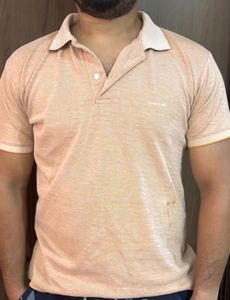 Men's Peach Polo T-Shirt