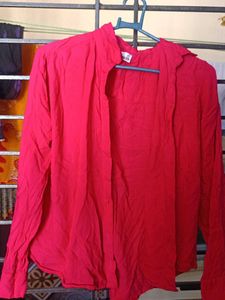 Casual Long Sleeve Shirt - Maroon