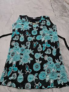 Chic Black Floral Print Sleeveless Dress