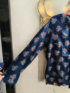 Max XXL Men's Blue Paisley Print Shirt