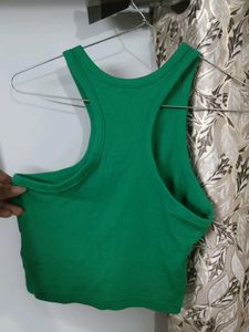 Vibrant Green Ribbed Racerback Tank Top