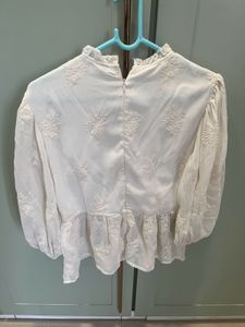 Elegant White Embroidered Blouse