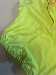 Converse All Star Neon Yellow Polo Shirt