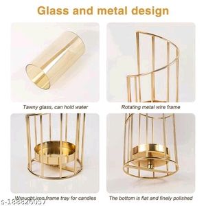 Gold Pillar Flower Vase