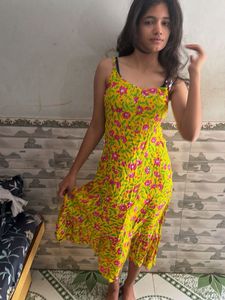 Yellow Floral Print Sundress