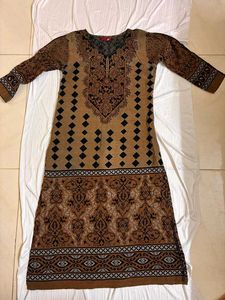 Elegant Brown Printed Kurta