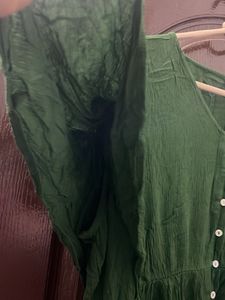 Olive Green Button-Down Top