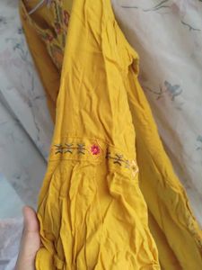 Yellow Embroidered Kurta
