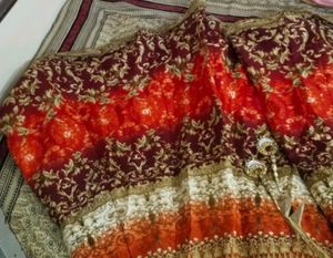 Printed Ethnic Skirt With Blouse And Dupatta