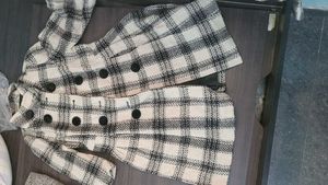 Checked Double-Breasted Coat
