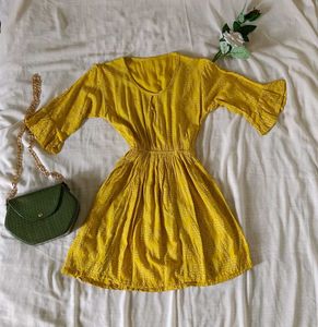 🔴 Clearance Sale🔴 Yellow Short Kurti /Dress