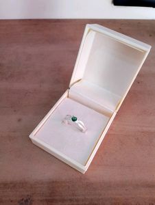 Green Diamond Ring Pure Silver