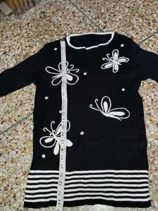 Chic Black Butterfly Knit Sweater