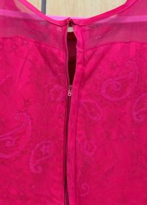 Stunning pink &amp; Silver Festive Anarkali Gown