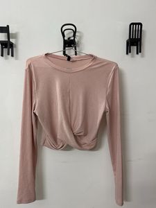 Dusty Pink Long Sleeve Twist Front Top