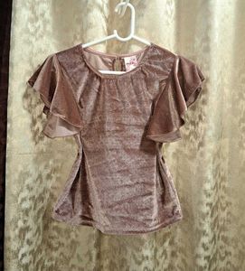🌟Sparkly Velvet Flutter Sleeve Top🤩