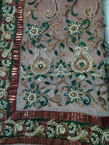 Net Sari Kundan Embroidery