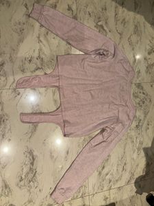 Cute Pink Sequin Detail Long Sleeve Top