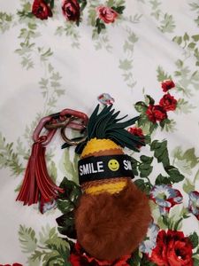 Cute Pineapple Keychain with Tassels & Pom Po