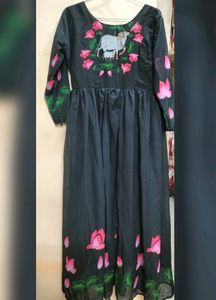 COW PRINT BLACK GOWN