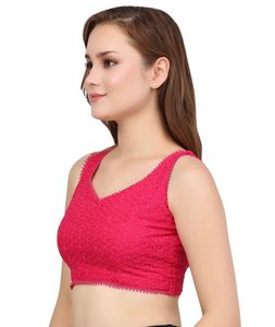 Vibrant Pink Embroidered Blouse