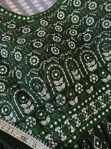 Elegant Green Embroidered Lehenga Set