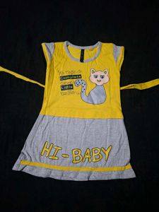 Cute Cat Print Baby Dress