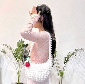 Crochet White Strawberry 🍓 Bag