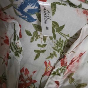Chic Floral Top with Back Tie
