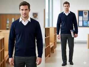 Classic V-Neck Navy Sweater( 2 time used)