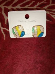 Abstract Geometric Enamel Earrings