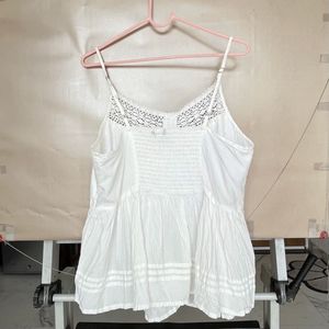 Chic White Broderie Anglaise Cami Top