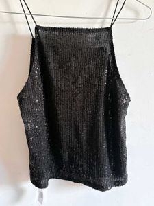 Sparkly Black Sequin Cami Top