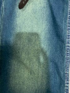Washed Blue green Denim Jeans