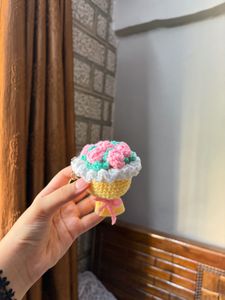Crochet Flower Bouquet Keychain